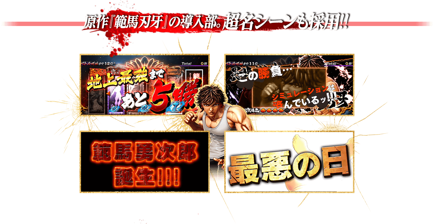 原作「範馬刃牙」の導入部。超名シーンも採用!!